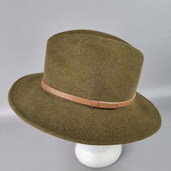 Lite Felt Mens Classic Traveler Hat 100% Wool Headwear Brown Tan Size Medium - Picture 5 of 12